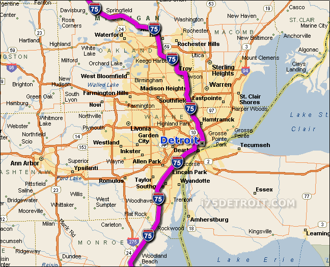 interstate 75 detroit map